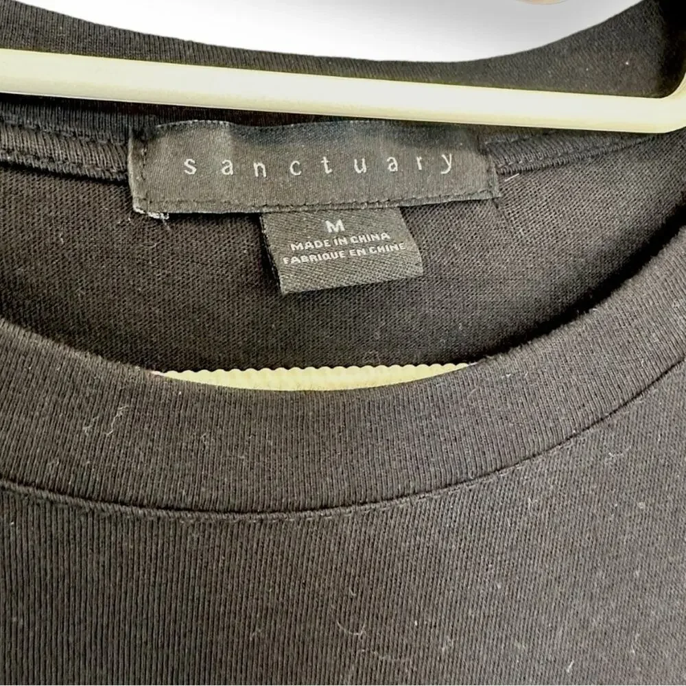 Sanctuary - Dream State Tee, Black Puff Sleeve Top Size Medium - Picture 10 of 13